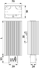 Grzałka półprzewodnikowa GRZ75, 75W, 175x70x50mm, na szynę TH35