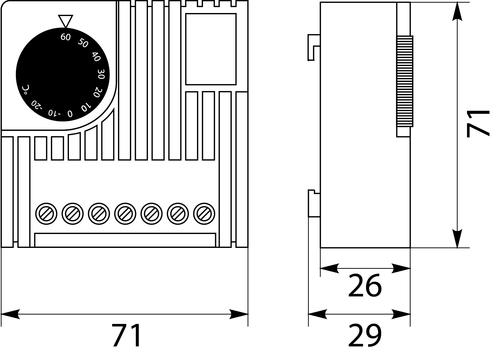 Regulator temperatury TM8 - termostat elektroniczny, na szynę TH35, NTC, 7-biegunowy zacisk Regulator temperatury TM8 - termostat elektroniczny, na szynę TH35, NTC, 7-biegunowy zacisk,elektro-plast