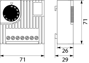Regulator temperatury TM8 - termostat elektroniczny, na szynę TH35, NTC, 7-biegunowy zacisk