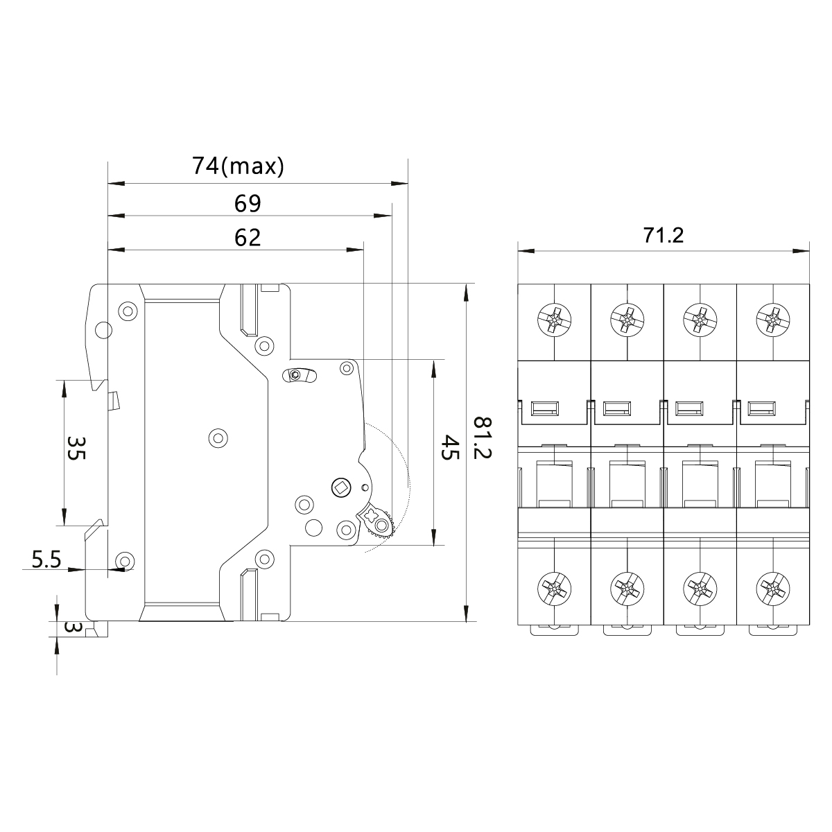 Rozłącznik Izolacyjny DL 4P 63A FR/63A/4P Rozłącznik Izolacyjny DL 4P 63A FR/63A/4P,elektro-plast