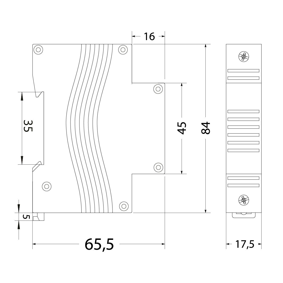 Dzwonek na szynę TH35, 230V~, DZTH230 Dzwonek na szynę TH35, 230V~, DZTH230,elektro-plast