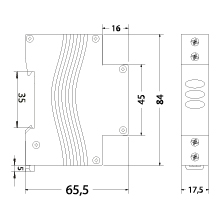Lampka kontrolna modułowa, na szynę TH35, 3-fazowa LK3TH