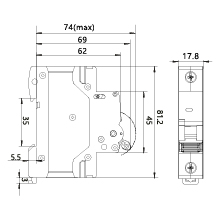 Wyłącznik nadprądowy, 6kA, B, 1-biegunowy, 10A OCB/B10/1P