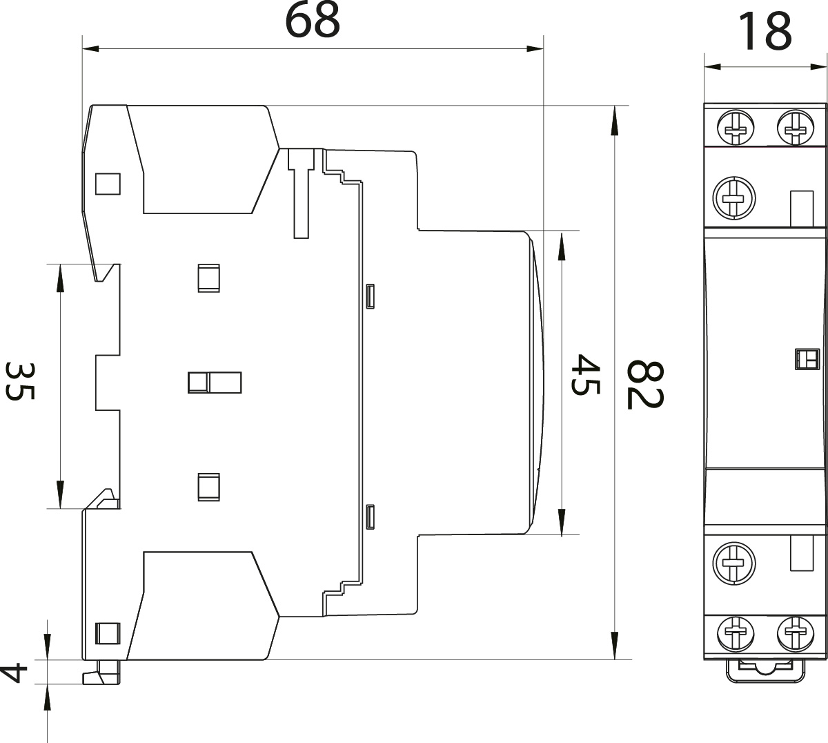 Stycznik modułowy SM25A/2NO/1P, 25A, styki 2xNO (normalnie otwarte), cewka 230V, 1-modułowy Stycznik modułowy SM25A/2NO/1P, 25A, styki 2xNO (normalnie otwarte), cewka 230V, 1-modułowy,elektro-plast