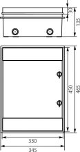 Rozdzielnica Hermetyczna RHp-24/ZB (z zamkiem, białe drzwi ABS), IP65
